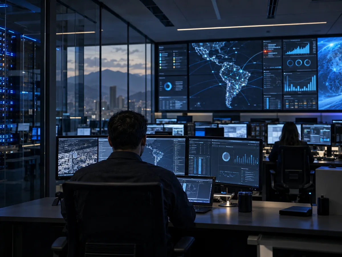 Centro de operaciones tecnológicas con plataformas e infraestructura integradas.