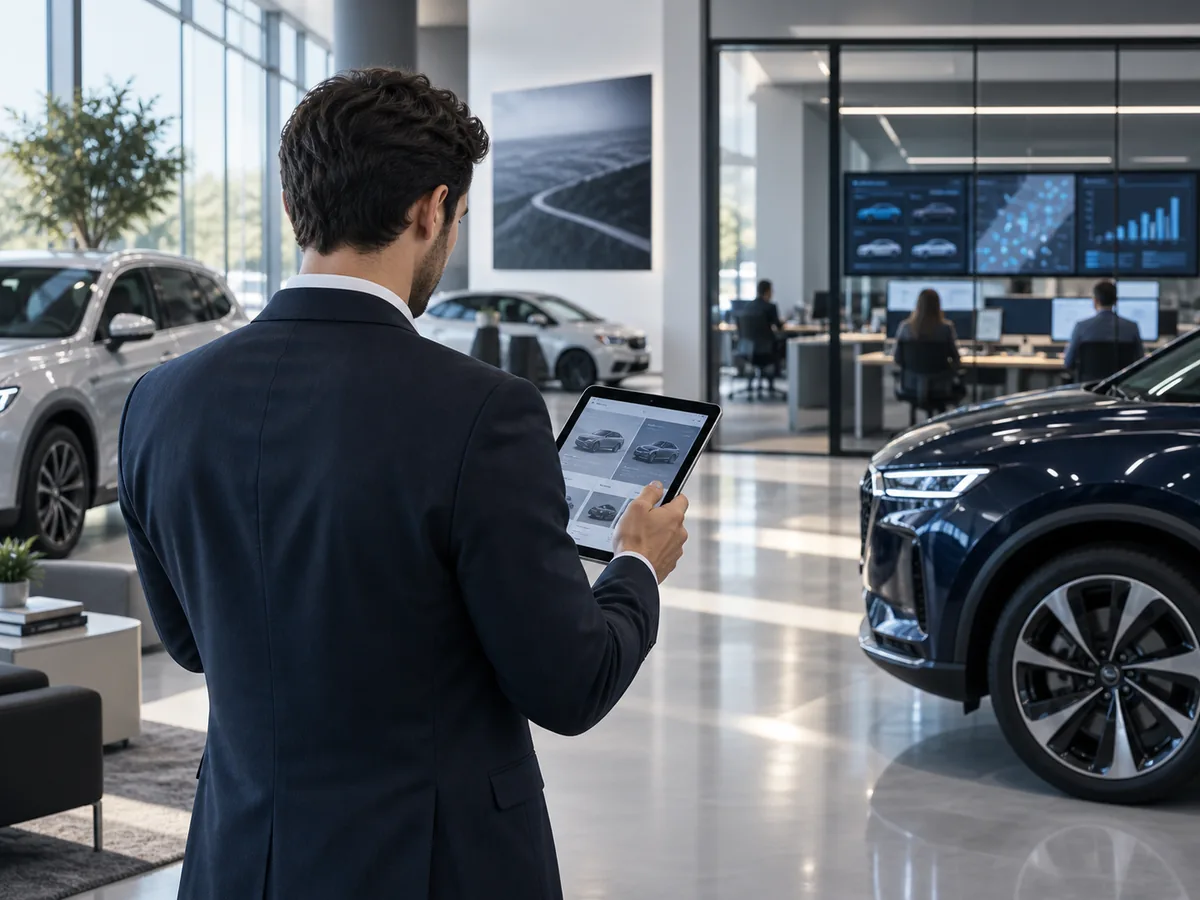 Operación comercial automotriz conectada mediante plataformas digitales.